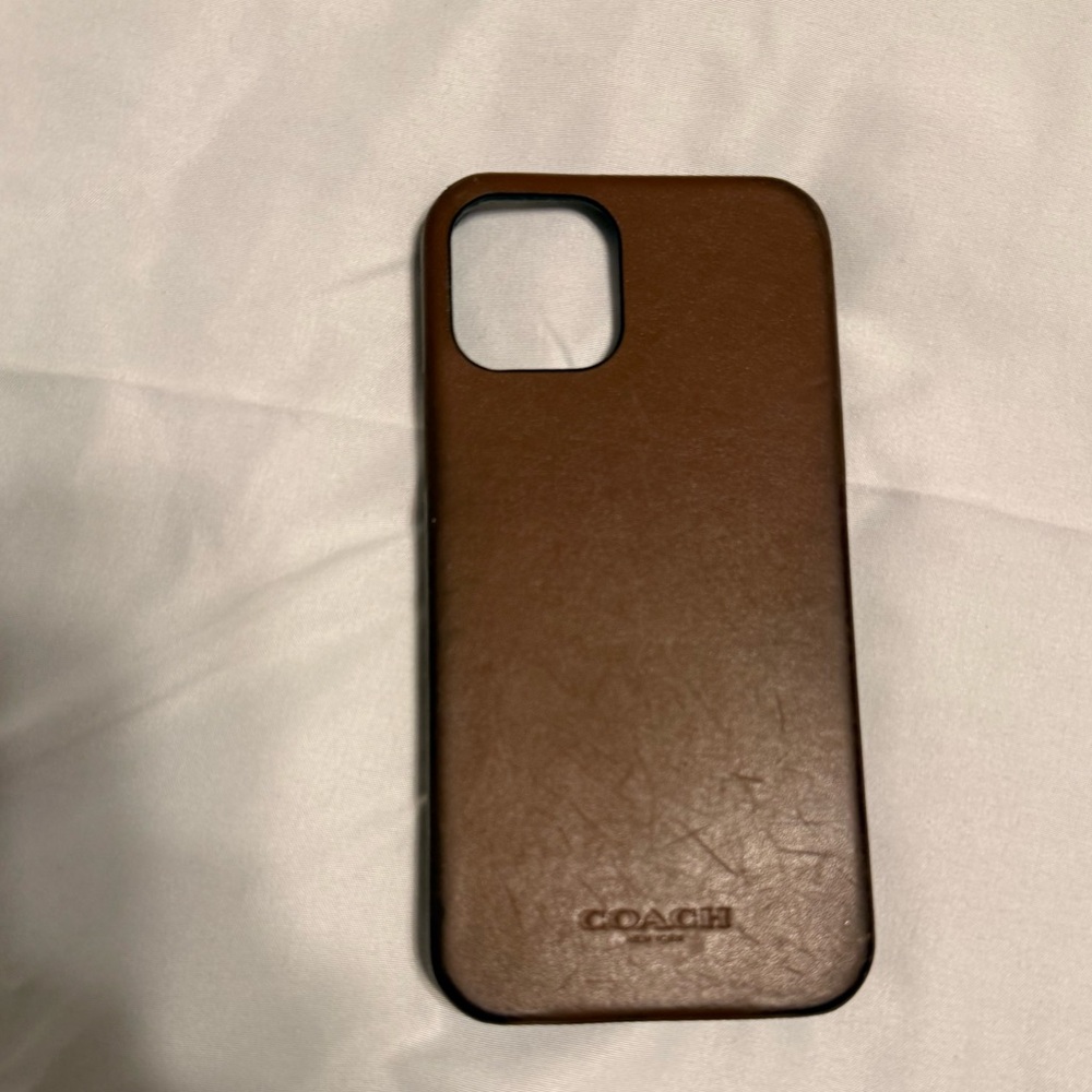 Coach Brown Leather  Case for iPhone 12 Pro- Slim Protective Design